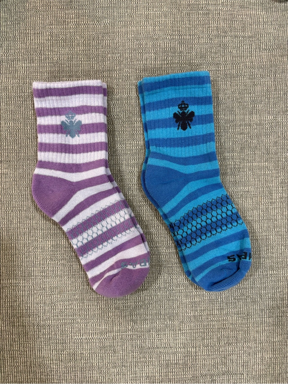 Bombas Purple & Blue Striped Kids Socks - Pair